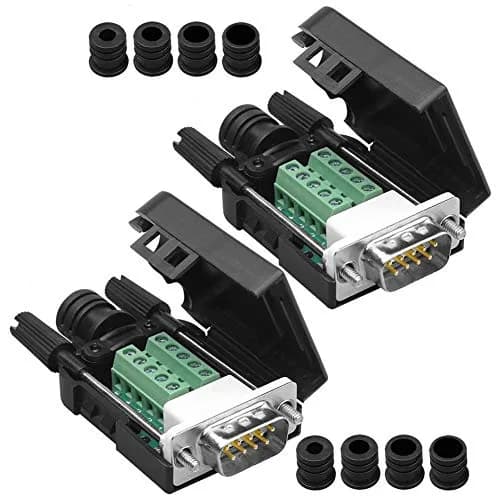 ANMBEST DB9 Solderless Serial to 9-Pin Terminal Adapter (2-Pack, Male) | Connects Legacy Devices to USB thumbnail 1