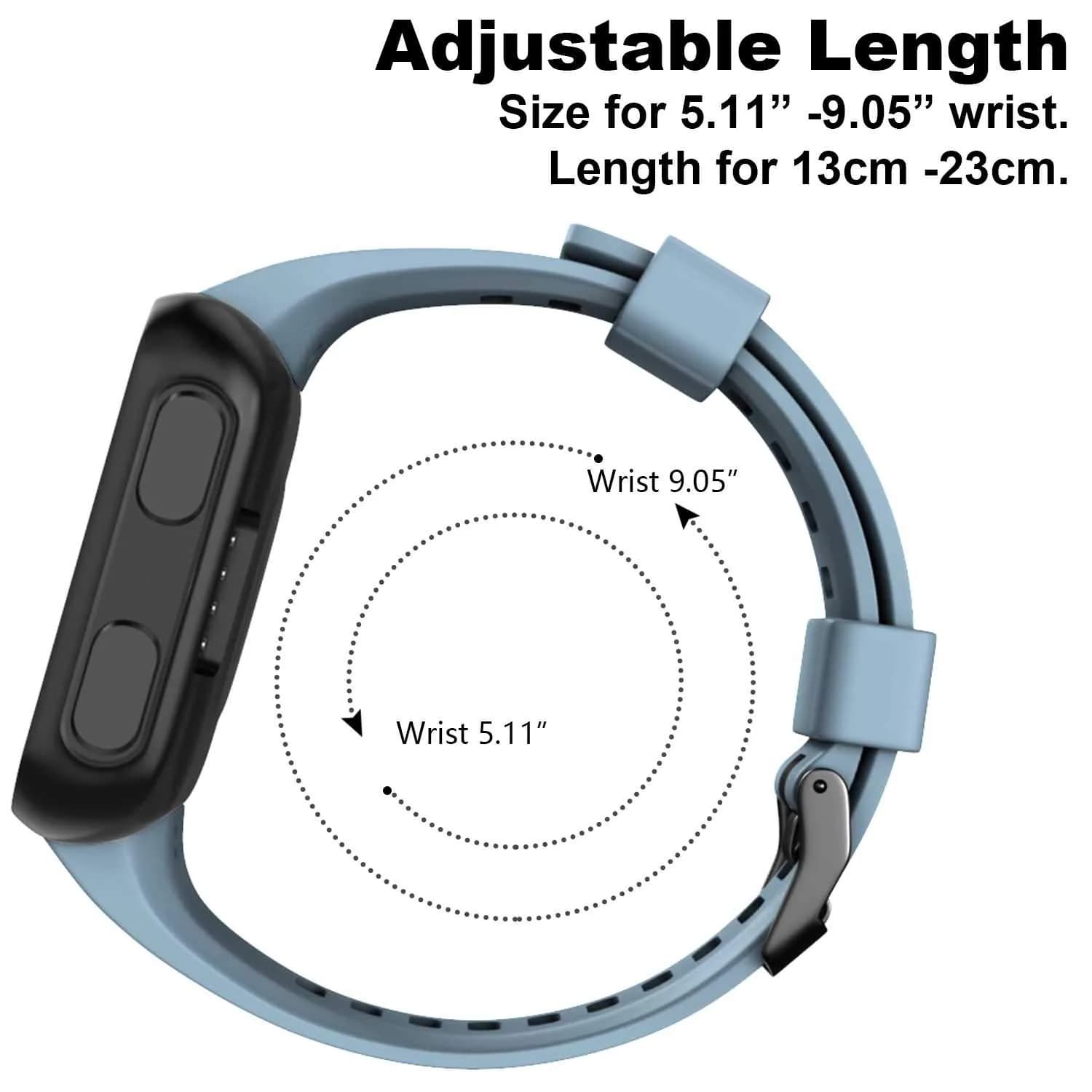 TopPerfekt Silicone Watch Band for Garmin Forerunner 35 | 24mm (0.94 Inch) Slate (Black Buckle) - view 4