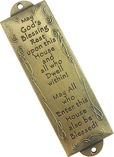 Holy Land Market Bronze English House Blessing Mezuzah with Scroll | 12.7 cm (5 inch) Length thumbnail 1
