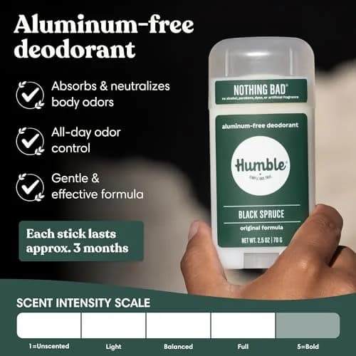 Humble Aluminum-Free Deodorant, Black Spruce | Long-Lasting Natural Odor Control Men & Women thumbnail 2