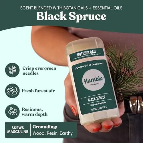Humble Aluminum-Free Deodorant, Black Spruce | Long-Lasting Natural Odor Control Men & Women thumbnail 4