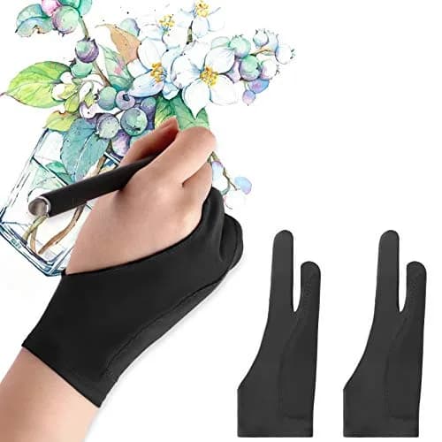 Mixoo Two-Finger Artist Gloves Medium (2-Pack) | Palm Rejection for Digital Drawing & Sketching thumbnail 1