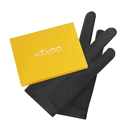 Mixoo Two-Finger Artist Gloves Medium (2-Pack) | Palm Rejection for Digital Drawing & Sketching thumbnail 7