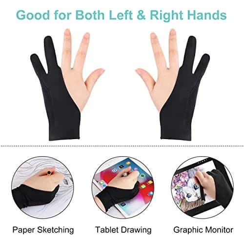 Mixoo Artist Gloves 2 Pack - Small | Palm Rejection Gloves for Drawing Tablets, iPad, and Sketching thumbnail 5