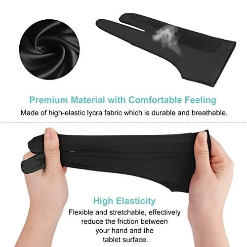 Mixoo Artist Gloves 2 Pack - Small | Palm Rejection Gloves for Drawing Tablets, iPad, and Sketching thumbnail 2