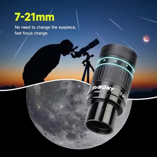 SVBONY SV135 Zoom Eyepiece 7-21mm | 1.25 Inch Telescope Accessory for Astronomic Observation thumbnail 2