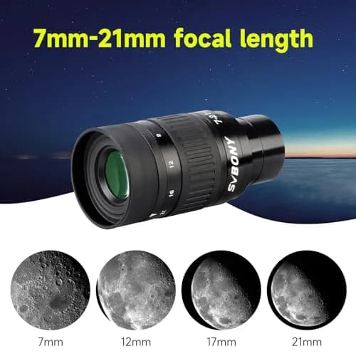 SVBONY SV135 Zoom Eyepiece 7-21mm | 1.25 Inch Telescope Accessory for Astronomic Observation thumbnail 3