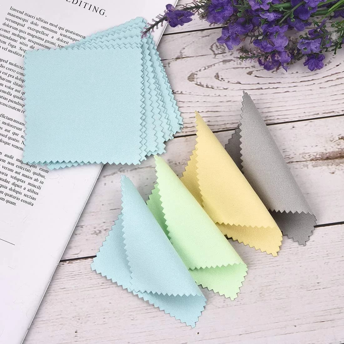 SEVENWELL 50pcs Turquoise Jewelry Cleaning Cloths 8x8cm | Polishes Sterling Silver, Gold, Platinum - view 6