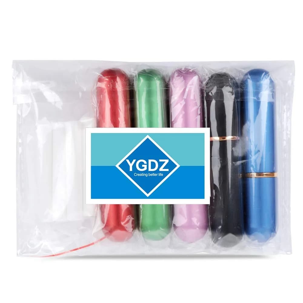 YGDZ Essential Oil Inhaler 5pcs Aluminum with 10 Cotton Wicks | Refillable Personal Nasal Aromatherapy Tubes - view 6