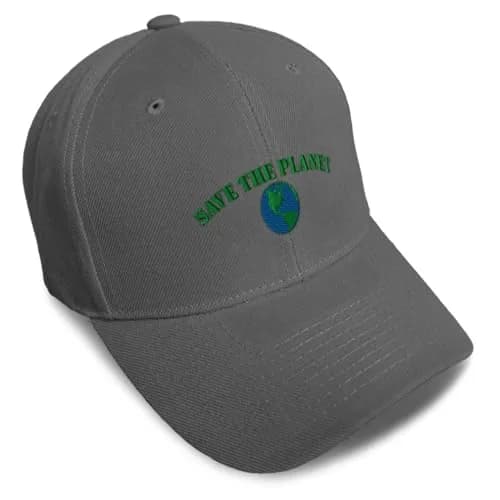 Speedy Pros Baseball Cap for Men & Women | Embroidered Earth Flag Style B | Acrylic Dark Grey | One Size thumbnail 1