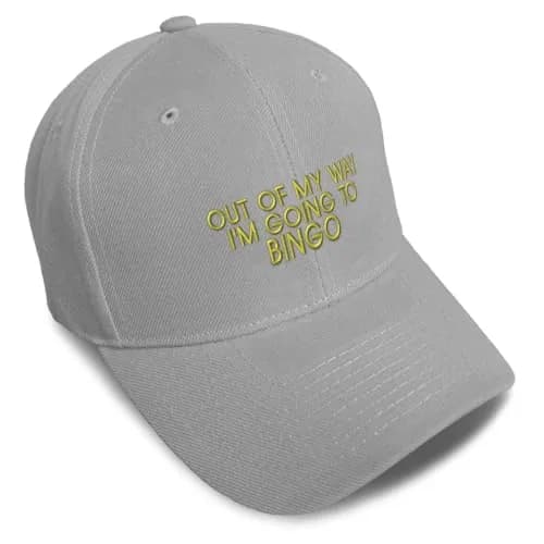 Speedy Pros Baseball Cap for Men & Women | Embroidered Bingo Design, Acrylic Gray, One Size thumbnail 1