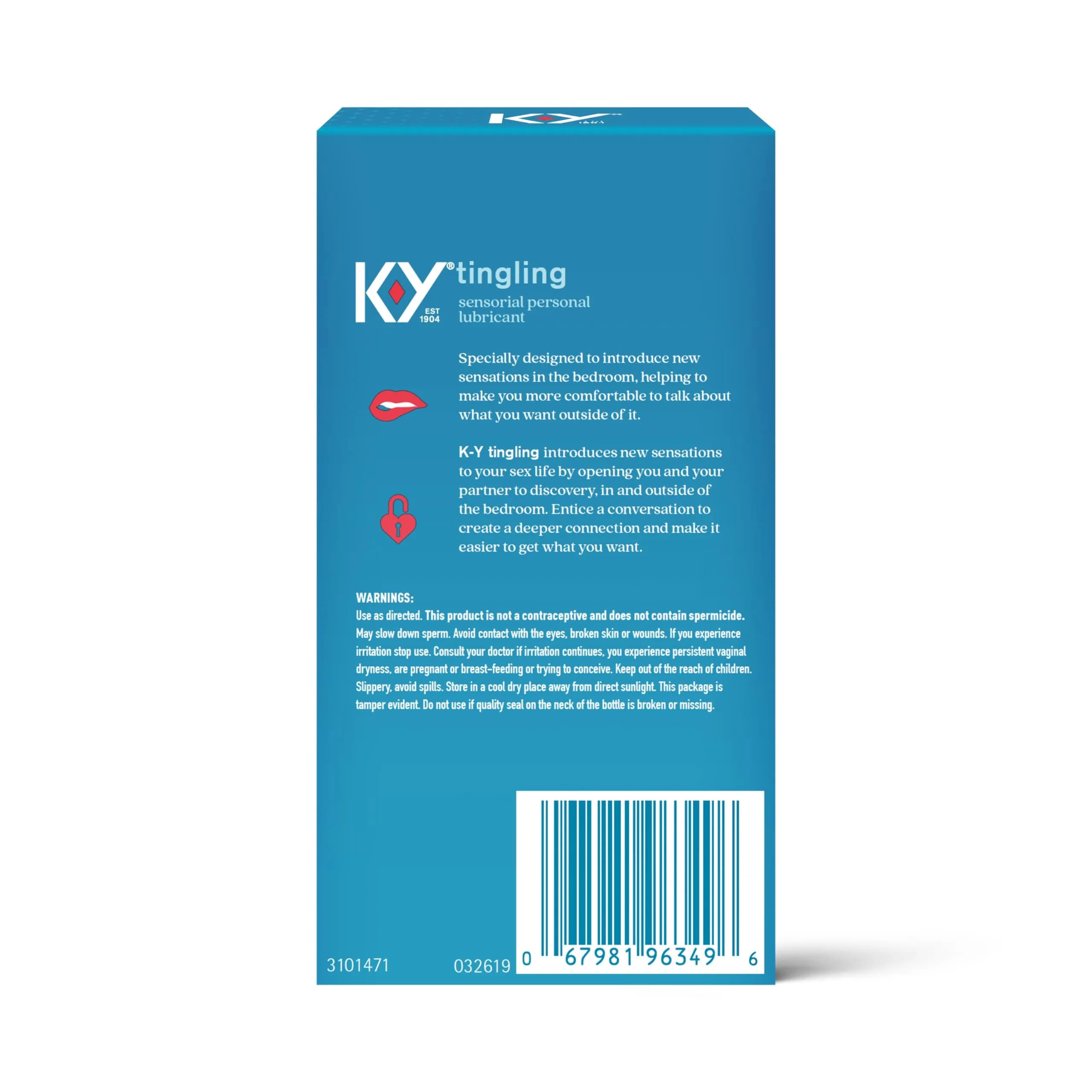 K-Y Tingling Water Based Lube 50ml (1.69 Fl Oz) | Sensorial Personal Lubricant for Men, Women & Couples - view 6