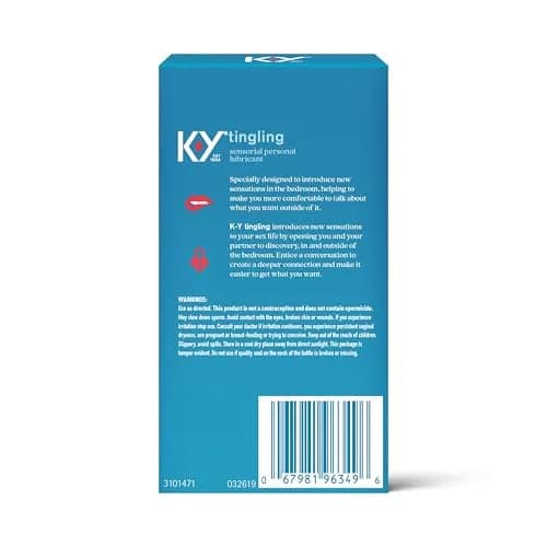 K-Y Tingling Water Based Lube 50ml (1.69 Fl Oz) | Sensorial Personal Lubricant for Men, Women & Couples thumbnail 6