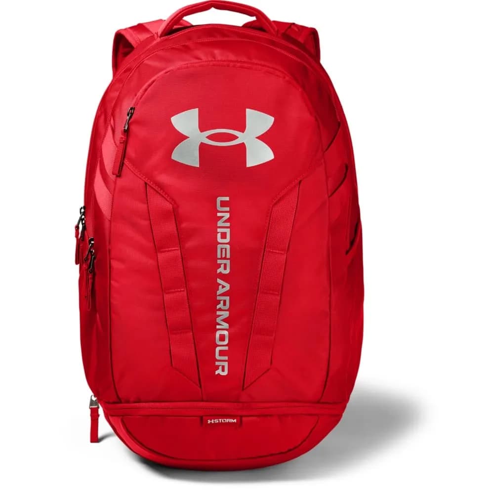 Under Armour Hustle 5.0 Backpack 29 L (1769.7 cu in) | Water-Resistant, Padded Laptop Sleeve, Shoe Compartment — Red (600)/Silver