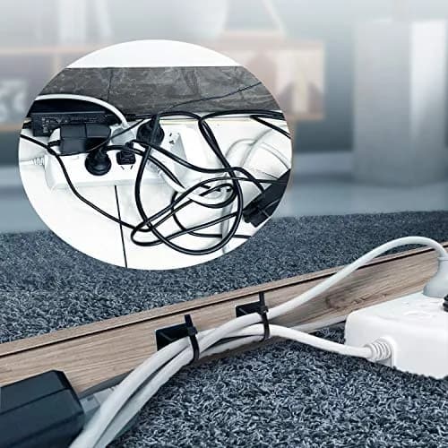 HUASAI Black 100 Pack Cable Tie Mounts with Zip Ties | Organize Wires Indoors & Outdoors thumbnail 4