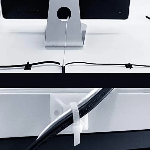HUASAI Black 100 Pack Cable Tie Mounts with Zip Ties | Organize Wires Indoors & Outdoors thumbnail 6