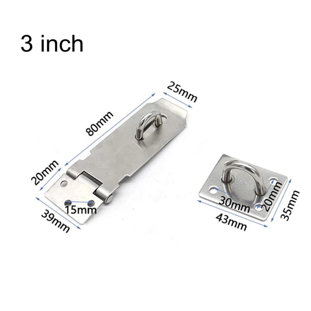 VIDYSUFYR 3 Inch Stainless Steel Padlock Hasp Latch 2-Pack | Heavy Duty Security for Gates & Doors thumbnail 2