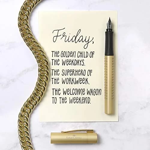 Faber-Castell Grip Edition EF Fountain Pen - Gold | Soft Grip, Extra Fine Nib, Smooth Ink thumbnail 6