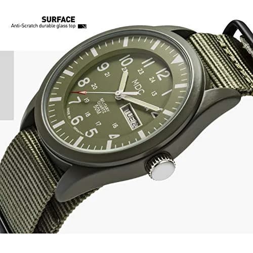 Infantry Mens Military Field Watch Vietnam Style 40mm Green Nylon Band | Classic Tactical Design thumbnail 5
