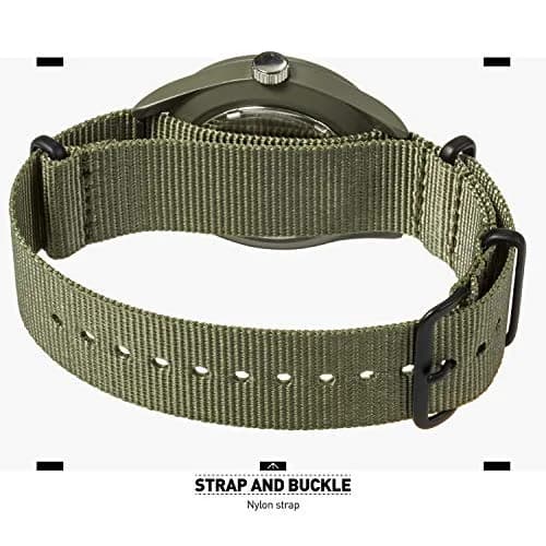 Infantry Mens Military Field Watch Vietnam Style 40mm Green Nylon Band | Classic Tactical Design thumbnail 6