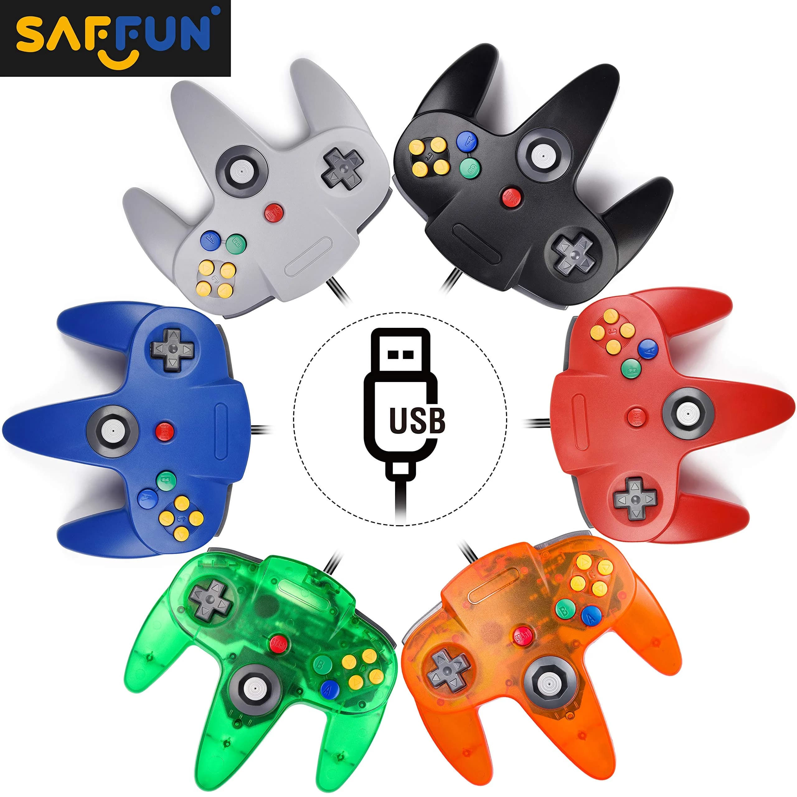 SAFFUN Classic N64 Controller Wired USB PC Gamepad 1.8m (6ft) Cable | Plug and Play for Windows PC macOS Linux Raspberry Pi - view 7