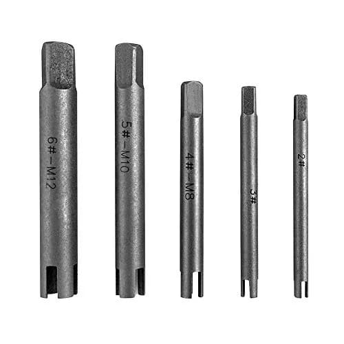 QWORK Tap Extractor Set 5 Pcs | 3.5 oz (99.2 g) Steel Broken Screw Remover thumbnail 2