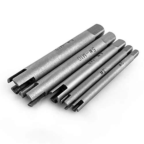 QWORK Tap Extractor Set 5 Pcs | 3.5 oz (99.2 g) Steel Broken Screw Remover thumbnail 3