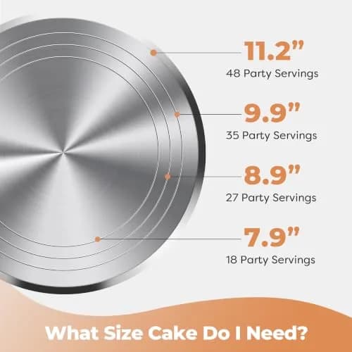 Kootek 12" Silver Aluminum Alloy Cake Turntable | Durable 360° Rotating Cake Stand for Decorating thumbnail 7