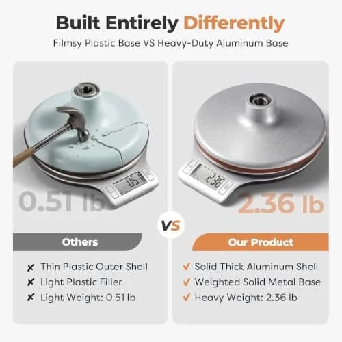 Kootek 12" Silver Aluminum Alloy Cake Turntable | Durable 360° Rotating Cake Stand for Decorating thumbnail 2