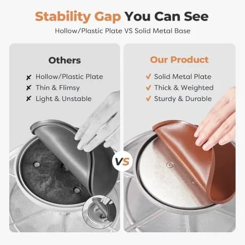 Kootek 12" Silver Aluminum Alloy Cake Turntable | Durable 360° Rotating Cake Stand for Decorating thumbnail 3
