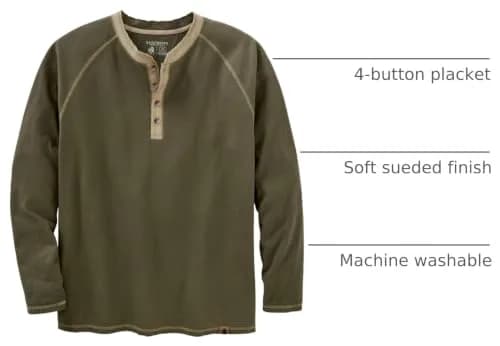 Legendary Whitetails Long Sleeve Cotton Henley Shirt Army | Rugged Outdoor Style (70-120 chars) thumbnail 4