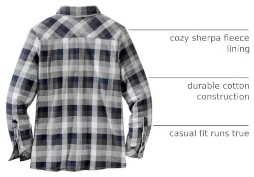 Legendary Whitetails Womens Flannel Shacket XS | Sherpa Lined Plaid Fleece Jacket thumbnail 4