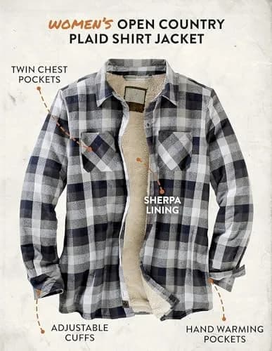 Legendary Whitetails Womens Flannel Shacket XS | Sherpa Lined Plaid Fleece Jacket thumbnail 7