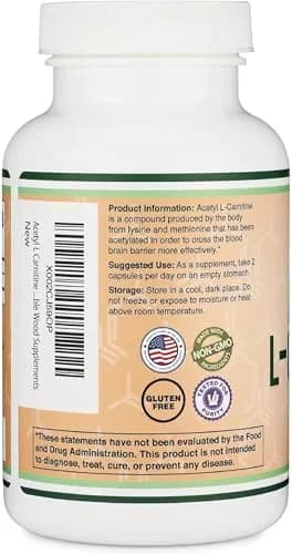 Double Wood Supplements Acetyl L-Carnitine 1,000mg | Memory + Energy Support, 150 Capsules thumbnail 3