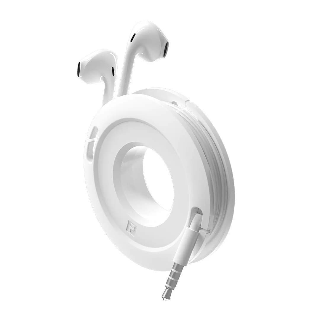Fuse Side Winder Mini & Max Cord Organizer | Travel & Tech Organizer for Earbuds & Cables (White, Mini)