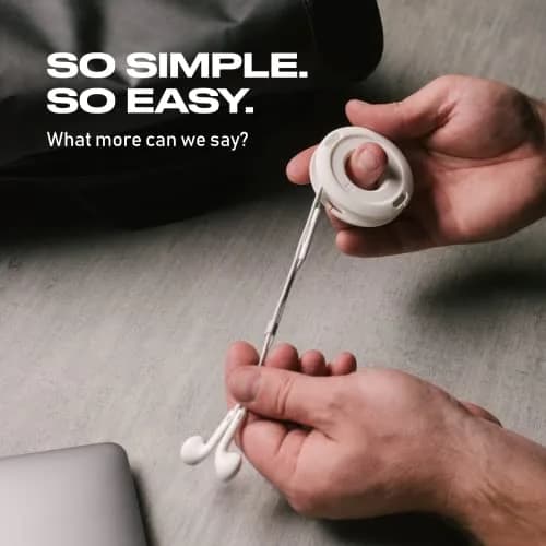 Fuse Side Winder Mini & Max Cord Organizer | Travel & Tech Organizer for Earbuds & Cables (White, Mini) thumbnail 6