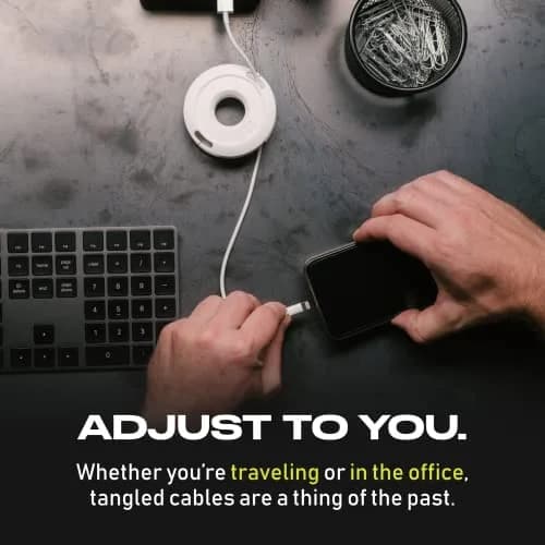 Fuse Side Winder Mini & Max Cord Organizer | Travel & Tech Organizer for Earbuds & Cables (White, Mini) thumbnail 7