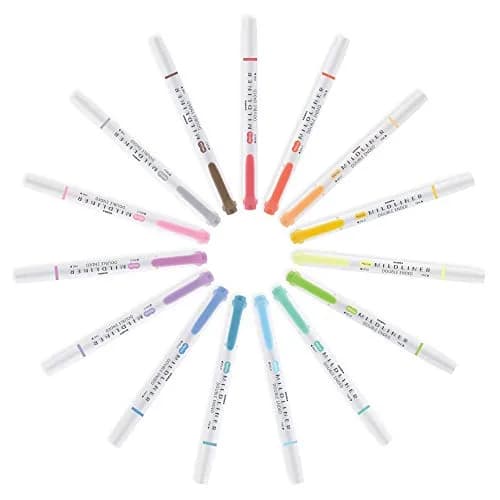 Zebra Pen Mildliner Highlighters Citrus Green Dual Tip 12-Pack | No Bleed Ink for Students & Office thumbnail 4