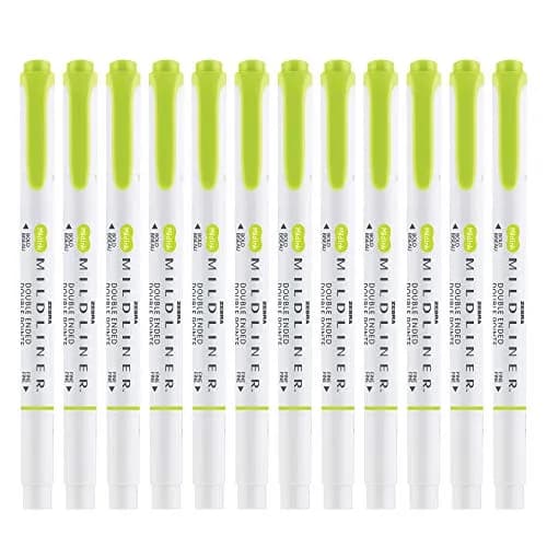 Zebra Pen Mildliner Highlighters Citrus Green Dual Tip 12-Pack | No Bleed Ink for Students & Office thumbnail 3