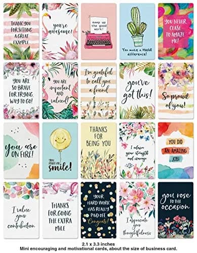 Dessie Motivational Cards - 63 Unique Inspirational Cards | Business Card Sized Encouragement Cards for Employees, Kindness, Appreciation, Lunch Box Notes thumbnail 2