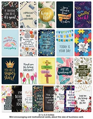 Dessie Motivational Cards - 63 Unique Inspirational Cards | Business Card Sized Encouragement Cards for Employees, Kindness, Appreciation, Lunch Box Notes thumbnail 4