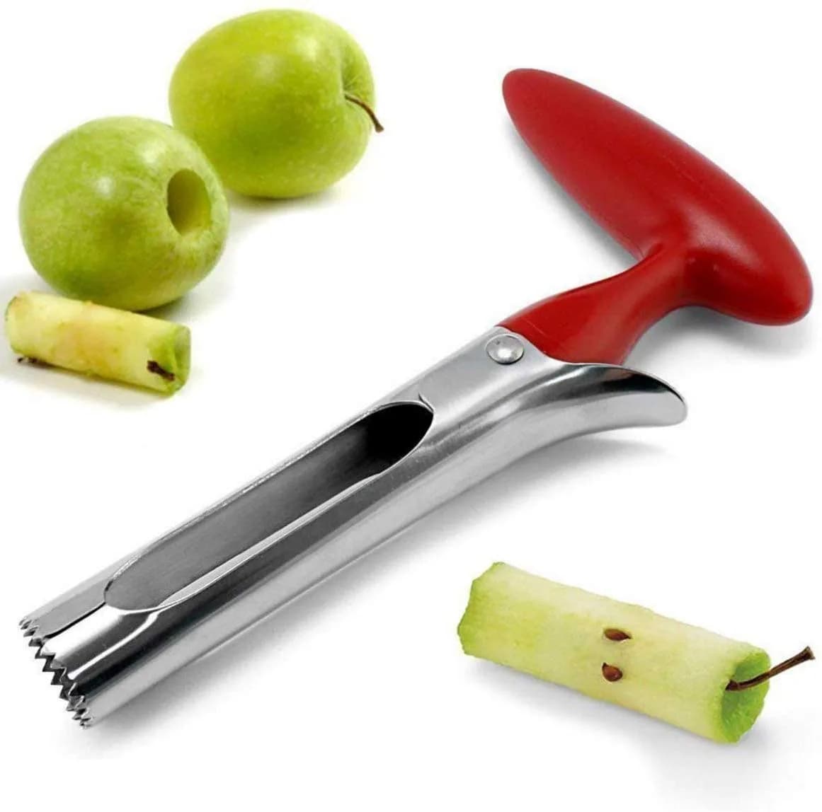 AKIRO Apple Corer, Stainless Steel Kitchen Tool 18cm | Easy Twist Fruit Seed Remover — (Random)