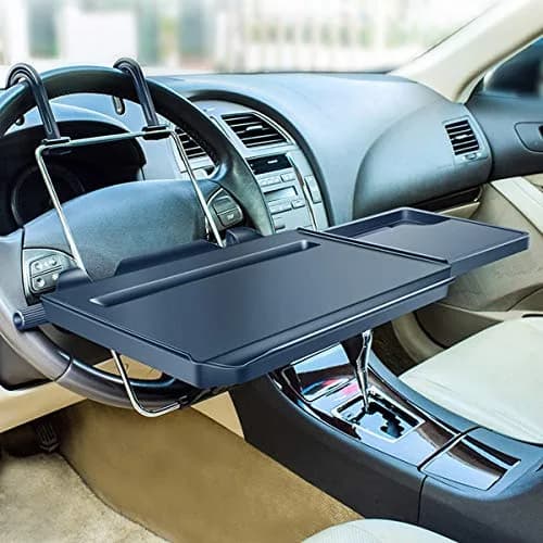 Xergur 2-in-1 Car Steering Wheel Tray & Back Seat Headrest Tray | Portable Workstation & Eating Desk thumbnail 1