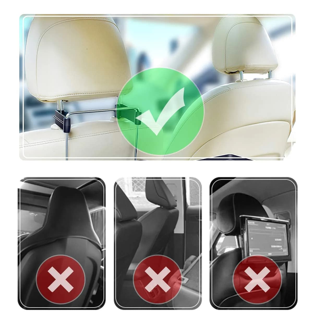 Xergur 2-in-1 Car Steering Wheel Tray & Back Seat Headrest Tray | Portable Workstation & Eating Desk - view 4