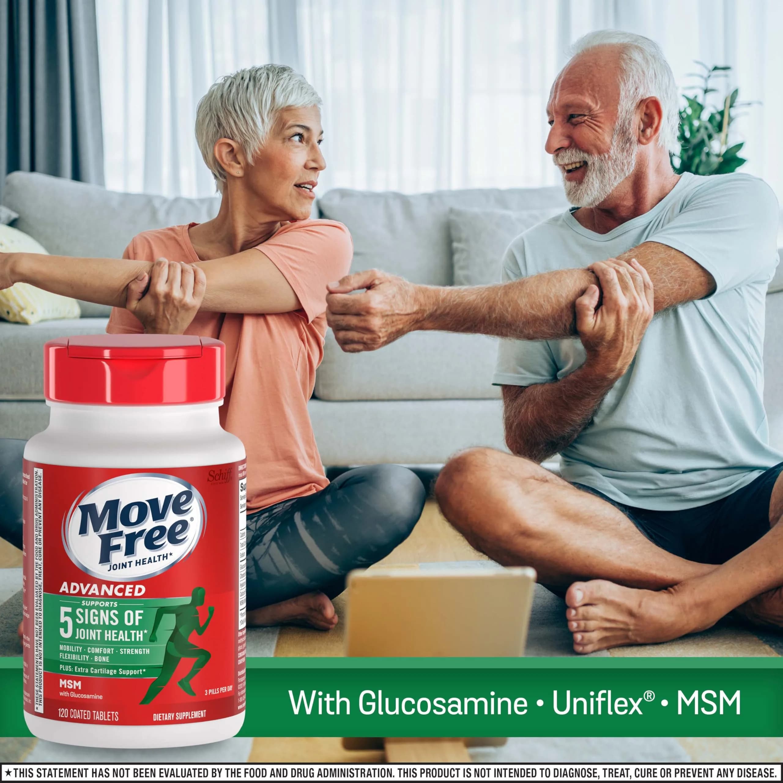 Move Free Advanced Joint Support Glucosamine Chondroitin MSM Tablets 360 Count (120 Count x 3) | Supports 5 Signs of Joint Health - view 2