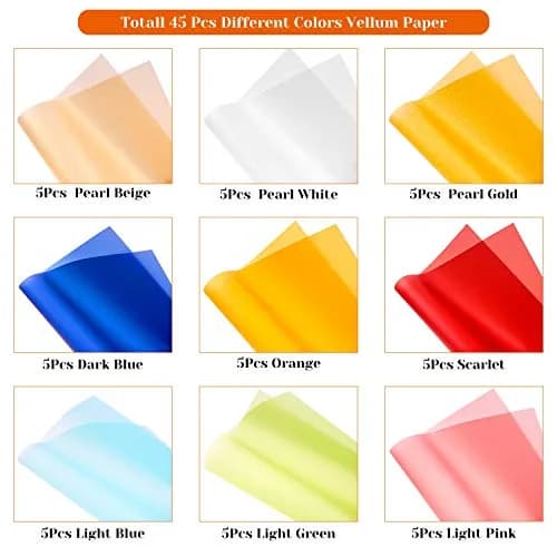 Cridoz 9-Color Transparent Vellum Paper 8.5 x 11 | Vivid Colors for Art & Printing thumbnail 2
