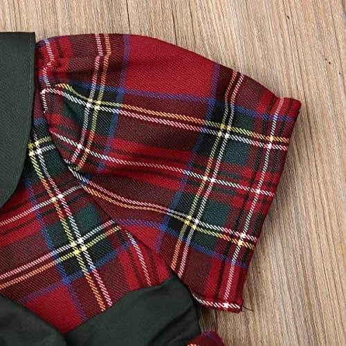 Kuriozud Toddler Baby Girl Plaid Dress Short Sleeve Bowknot 2-3T | Breathable Cotton Blend for Indian Summer thumbnail 7