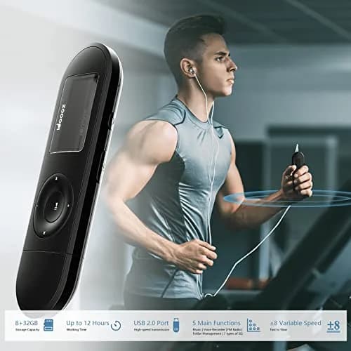 idoooz U2 MP3 Player 8GB (0.27 Fl Oz) | Lossless Sound Quality for Running & Sports thumbnail 4
