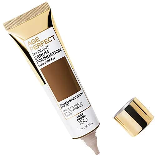 L'Oreal Paris Age Perfect Radiant Serum Foundation SPF 50 Deep Amber 1 Fl Oz | Hydrating, Sensitive Skin thumbnail 2