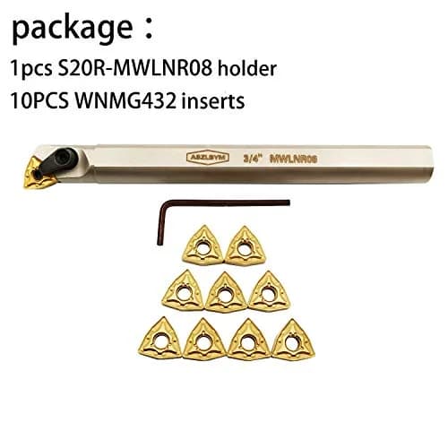 ASZLBYM 3/4" Lathe Internal Boring Bar Turning Tool Holder S20R-MWLNR08 with Indexable Carbide Turning Insert WNMG432 | High-Precision CNC Boring Tool (70-120 chars) thumbnail 4